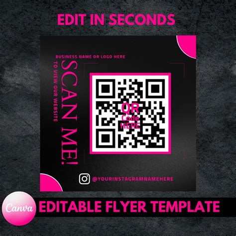 QR Code Flyer QR Code Template Scan to Pay Editable Template QR Code ...