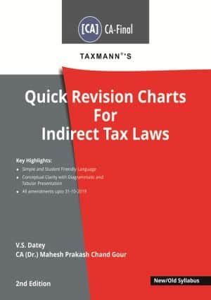 Quick Revision Charts For Indirect Tax Laws By V S Datey For Nov 2020