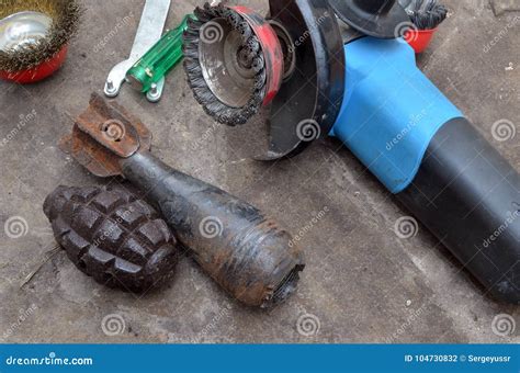 Soviet 50 Mm Mortar Shell And Grenade Of Wwii Stock Photo Image Of