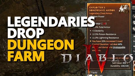 Legendary Item Drop Diablo 4 Dungeon Farm YouTube