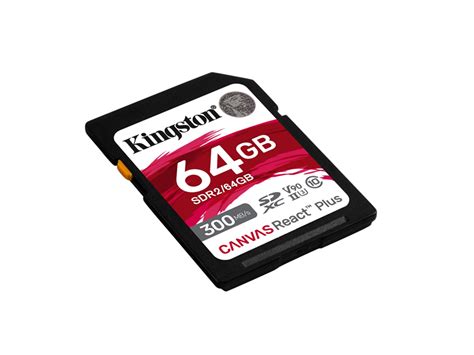 Tarjeta De Memoria Flash SD Kingston Canvas React Plus De 64GB V90