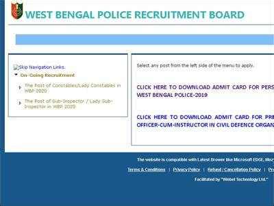 Wb Police Recruitment Application Process For Constable And