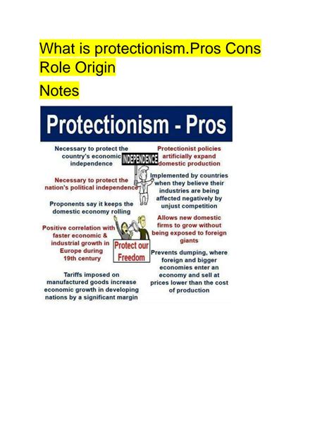 SOLUTION: What is protectionism pros cons role origin - Studypool