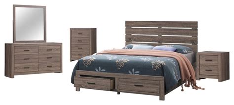 Coaster Brantford Piece Eastern King Storage Wood Bedroom Set In