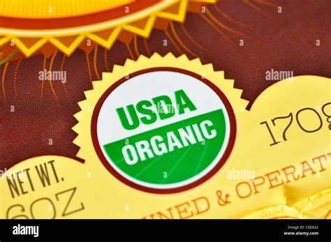 USDA organic label on food package Stock Photo - Alamy