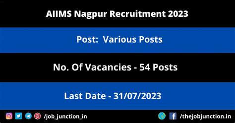 AIIMS Nagpur Recruitment 2023 JOB JUNCTION