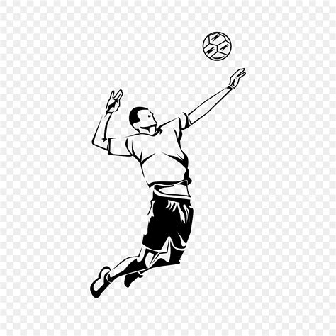 Volleyball Silhouette PNG Transparent, Volleyball Vector Silhouette ...