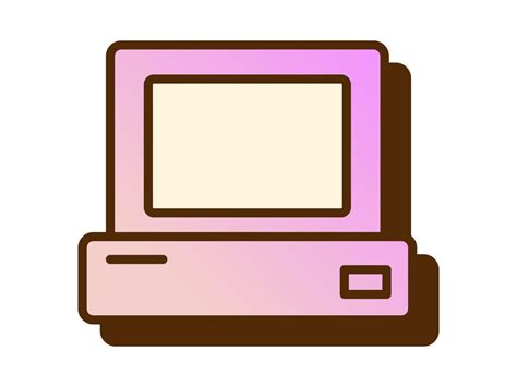 Vector Retro Gradient Computer Icon Pink Laptop Icon In Flat Design