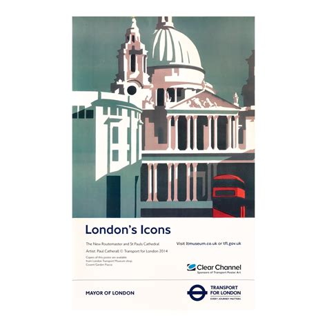 2014 British Transport Poster, London's Icons | Chairish