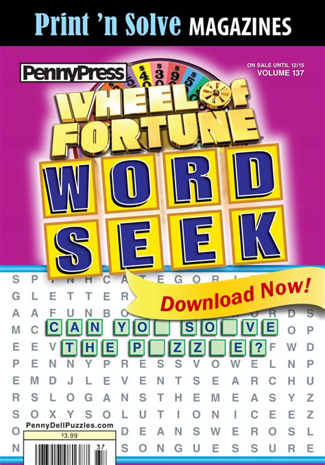 Print ‘n Solve Magazines: Wheel of Fortune - Penny Dell Puzzles