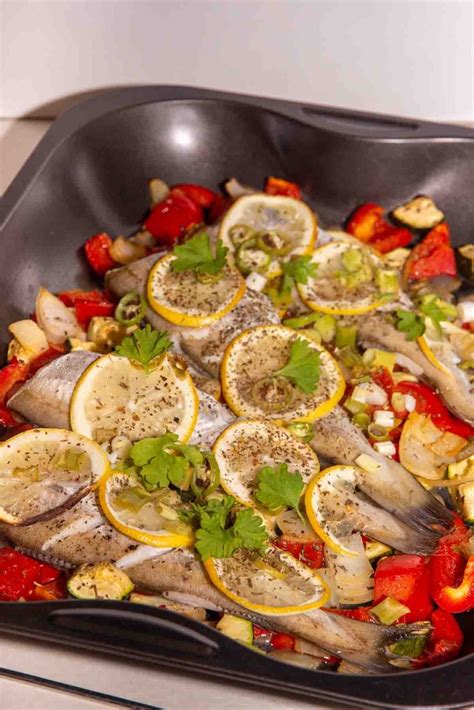 Lemon baked whiting with roasted vegetables – The Tasty Chilli