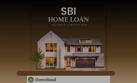 SBI Home Loan Interest Certificate Download