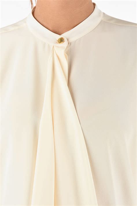 Stella Mccartney Silk Mandarin Collar Blouse Women Glamood Outlet