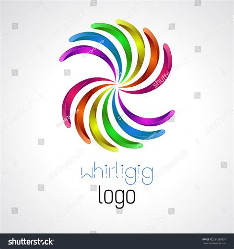 Abstract Rainbow Whirligig Swirl Color Shapes Stock Vector Royalty