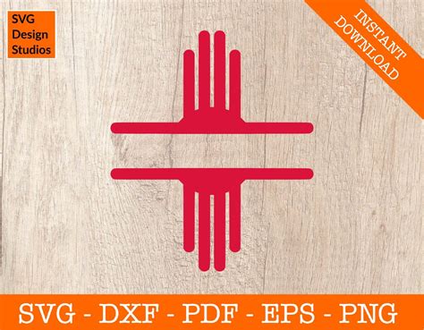 Zia Symbol Split Frame Svg Zia Svg New Mexico Zia Flag Cross Etsy Canada