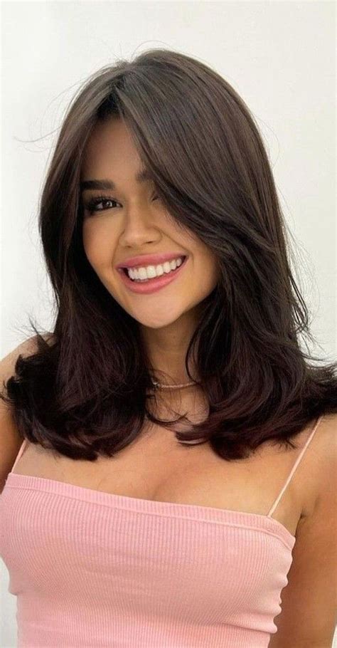 50 New Haircut Ideas For Women To Try In 2023 Cute Curtain Bang Dark Hair