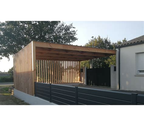 Carport En Bois Avec Toit Plat Menuiserie Gendreau