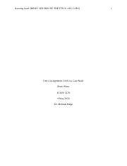 U04A01 Job Loss Case Study Docx Running Head BRIEF VERSION OF THE