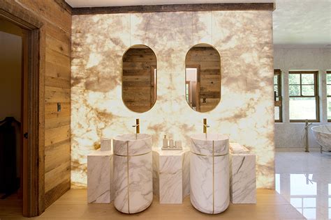 Backlit Stone Shower And Vanity Walls Gpi Design