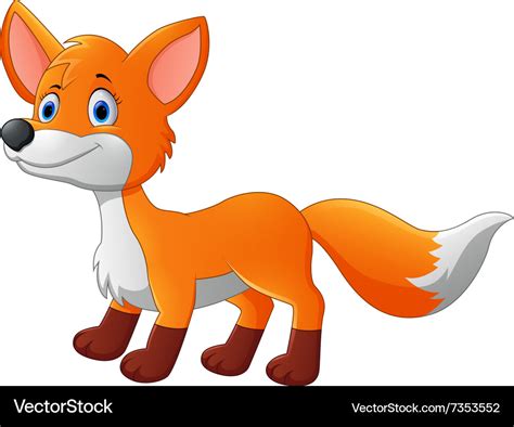 Cute Fox Cartoon Royalty Free Vector Image Vectorstock