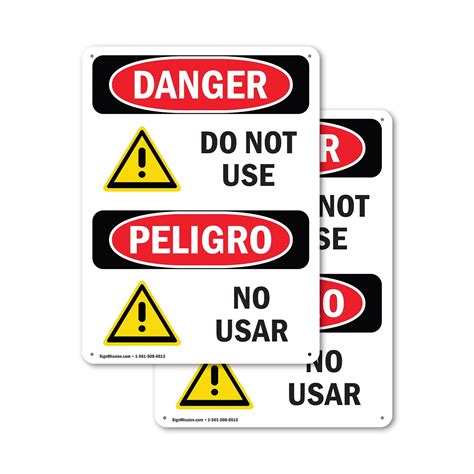 2 Pack Do Not Use Osha Danger Sign 10 Inch X 14 Inch Indoor Outdoor Rust Free Aluminum Metal