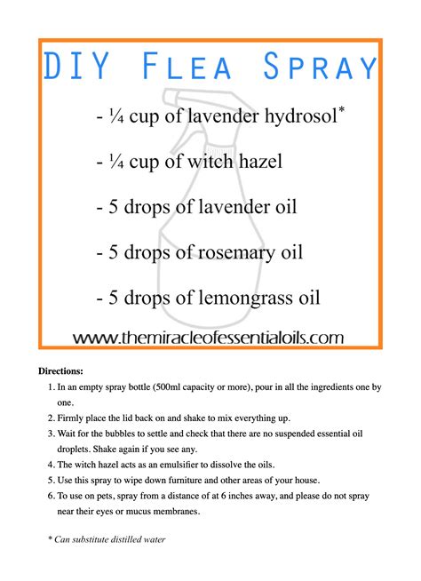 Flea Spray in 2024 | Essential oils for fleas, Flea spray, Diy ...