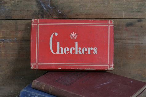 Vintage Checkers Box With Checkers Decorative By Kimkoza On Etsy