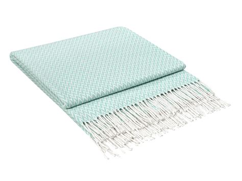 Плед хлопковый Cotton с бахромой Мятный: цена, описание, отзывы