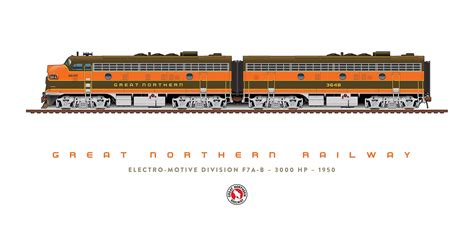 Great Northern Emd F7 A B Set Poster Etsy