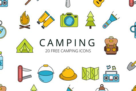 Camping Vector Free Icon Set GraphicSurf