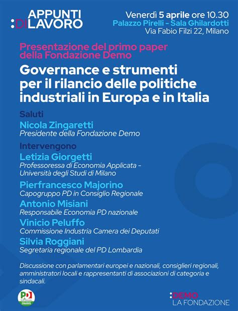 Governance E Strumenti Per Il Rilancio Delle Politiche Industriali In