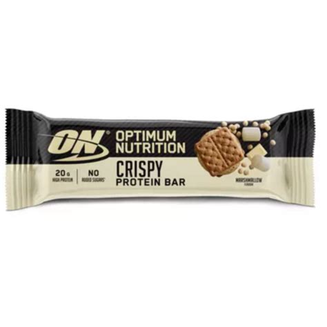 Optimum Nutrition Crispy Protein Bar Marshmallow Flavour 10 X 65 G Nutracity