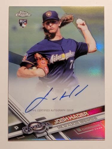 Topps Chrome Josh Hader Auto Autograph Refractor Rookie Rc