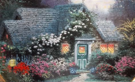 Thomas Kinkade Collectible Plate Enchanted Cottage Edwin Etsy