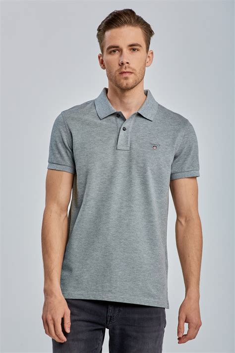 PÓLÓ GANT ORIGINAL SLIM PIQUE SS RUGGER grey melange GANT HU