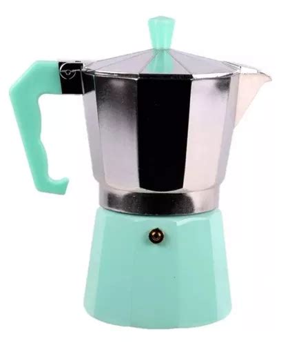 Cafetera Italiana De Aluminio Color Menta 6 Pocillos 300ml MercadoLibre