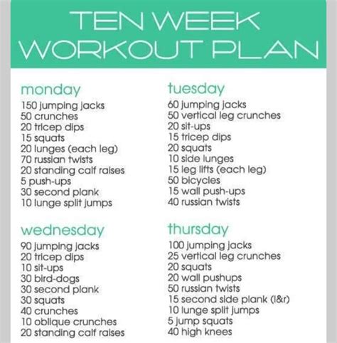 10 Week Workout Plan 😁 - Musely