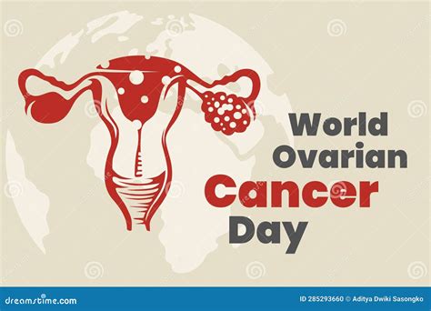 World Ovarian Cancer Day Poster Stock Vector Illustration Of Cartoon Label 285293660