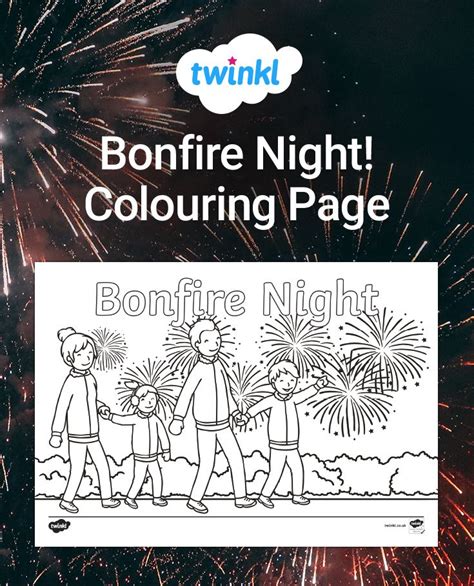 Bonfire Night Coloring Page