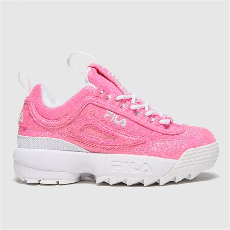 Girls Pink Fila Disruptor Ii Glimmer Trainers Schuh