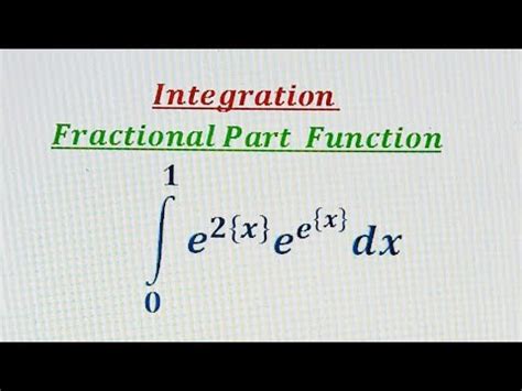 Definite Integral Of Fractional Part Function Part 20 YouTube