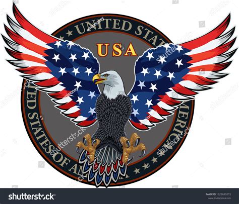 American Eagle Usa Flags Stock Vector (Royalty Free) 1622639215