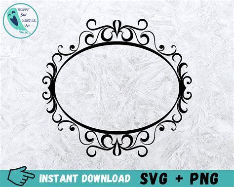 Mirror Frame Svg Decorative Frame Svg Oval Frame Svg Frame Etsy Australia