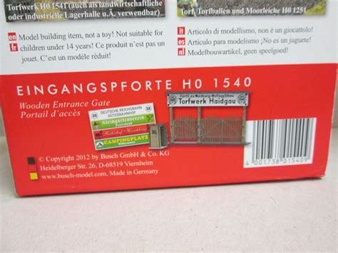 Busch 1540 Eingangpforte Torfwerk Spur H0 EBay