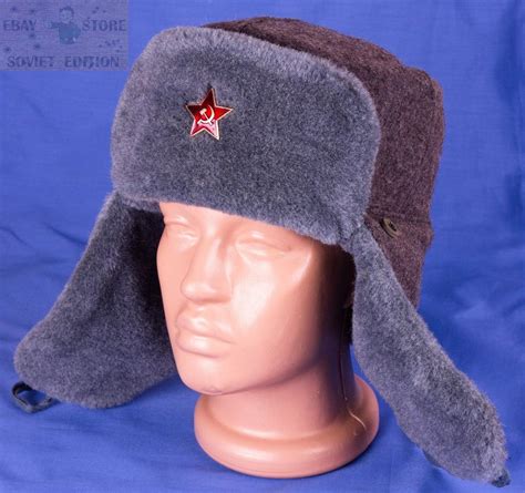 Original Russian Army Soviet Ussr Ushanka Winter Hat Size 62 7 3 4