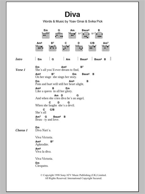 Diva By Dana International Guitar Chords Lyrics Guitar Instructor