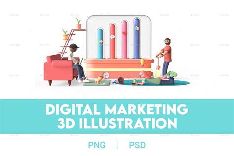 3d Digital Marketing Illustration Graphics Graphicriver