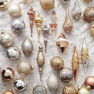 Mixed Metals 60 Pc Ornament Collection Frontgate Metallic