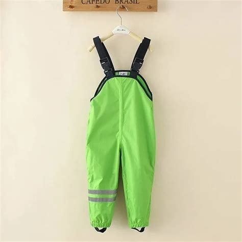 Girls Waterproof Overall Children Waterproof Rain Pants Fashion Kids ...