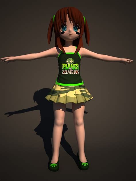 Anime Girl Rendered 3d Model